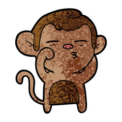 cartoon suspicious monkey