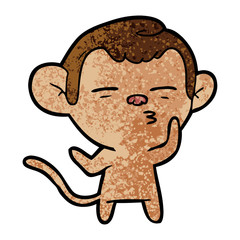 cartoon suspicious monkey