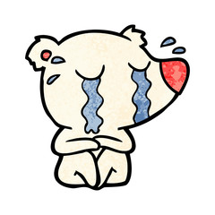 sad little polar bear cartoon