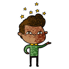 cartoon excited man