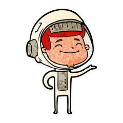 happy cartoon astronaut