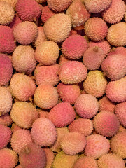closeup bunch of litchi fruits