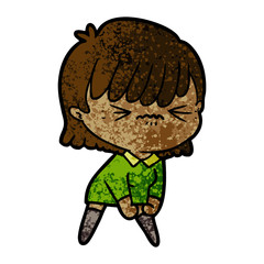annoyed cartoon girl