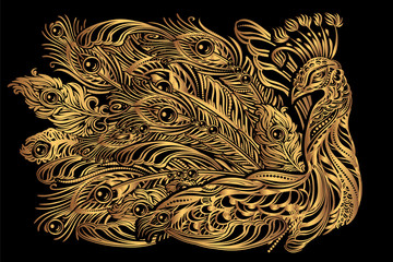 vector peacock tattoo