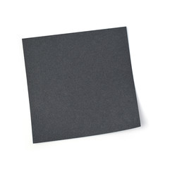 Black post it paper note on white background