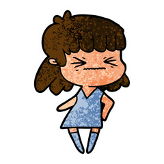 cartoon angry girl