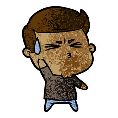 cartoon happy man running