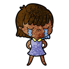 cartoon woman crying