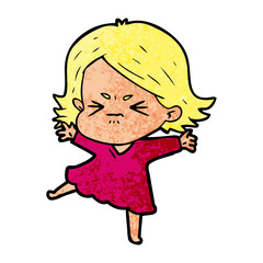 cartoon angry woman