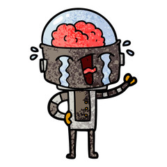 cartoon crying robot