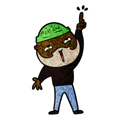 cartoon happy bearded man