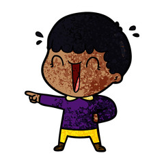laughing cartoon man pointing finger