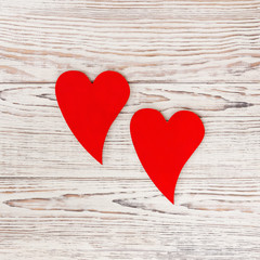 Obraz na płótnie Canvas Two red hearts