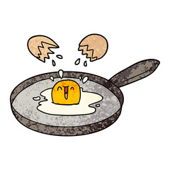 cartoon egg frying