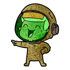 happy cartoon astronaut