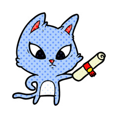 confused cartoon cat