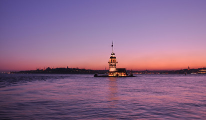 Maiden's Tower in istanbul, Turkey (KIZ KULESI - USKUDAR)