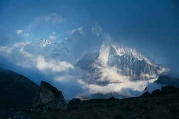 Store enrouleur tamisant sans perçage Lhotse Amazing mountains on Himalayas - Nepal.