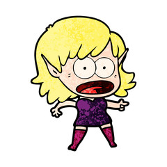 cartoon shocked elf girl