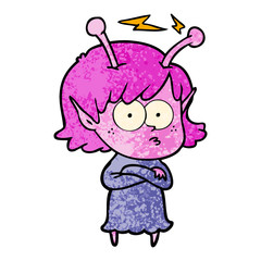 cartoon alien girl