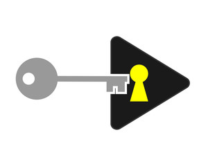 lock play icon audio start record image vector