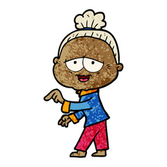 cartoon happy old lady