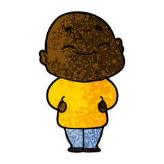 cartoon happy bald man