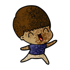 happy cartoon boy