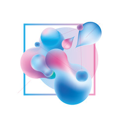 Plastic or liquid colorful shapes. Modern 3d abstract background for template