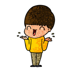 happy cartoon boy