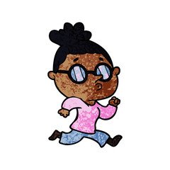 cartoon woman wearing glasses