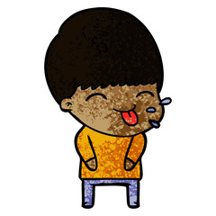 cartoon boy sticking out tongue