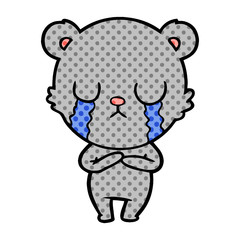 crying bear cartoon character