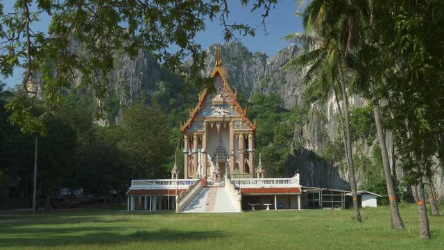 Classical Thailand temple Wat Khao Daeng in Khao Sam Roi Yot National Park
