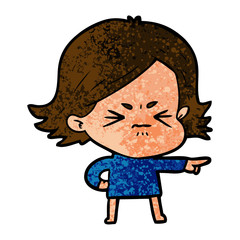 cartoon angry girl