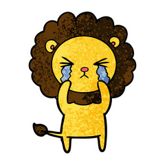 cartoon crying lion