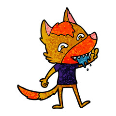 hungry fox cartoon character