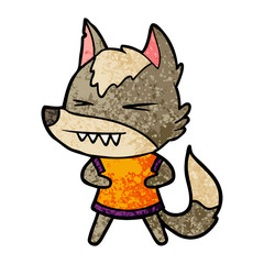 angry wolf cartoon