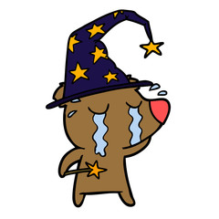 Obraz premium cartoon crying bear