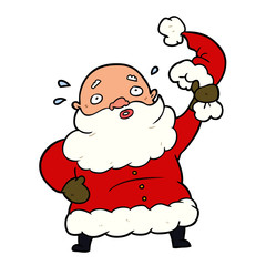 cartoon santa claus waving his hat