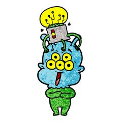 happy cartoon alien