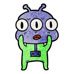 cartoon three eyed alien