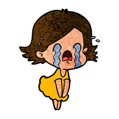 cartoon woman crying