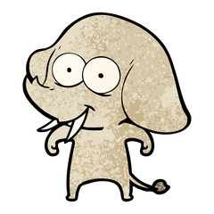 happy cartoon elephant