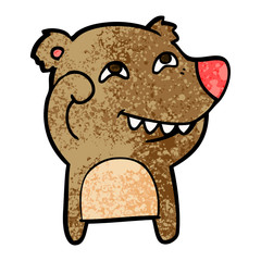 cartoon bear showing teeth