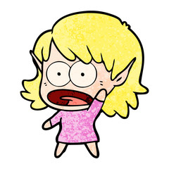 cartoon shocked elf girl
