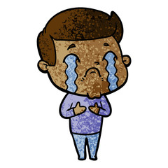 Fototapeta premium cartoon man crying