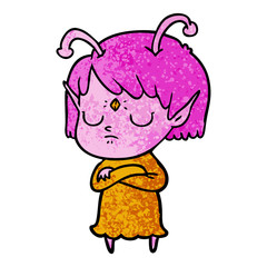 cartoon alien girl