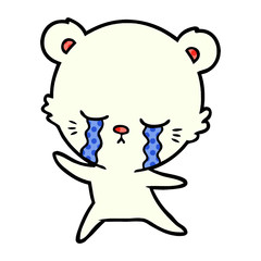 sad little polar bear cartoon