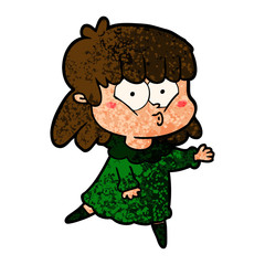 cartoon whistling girl